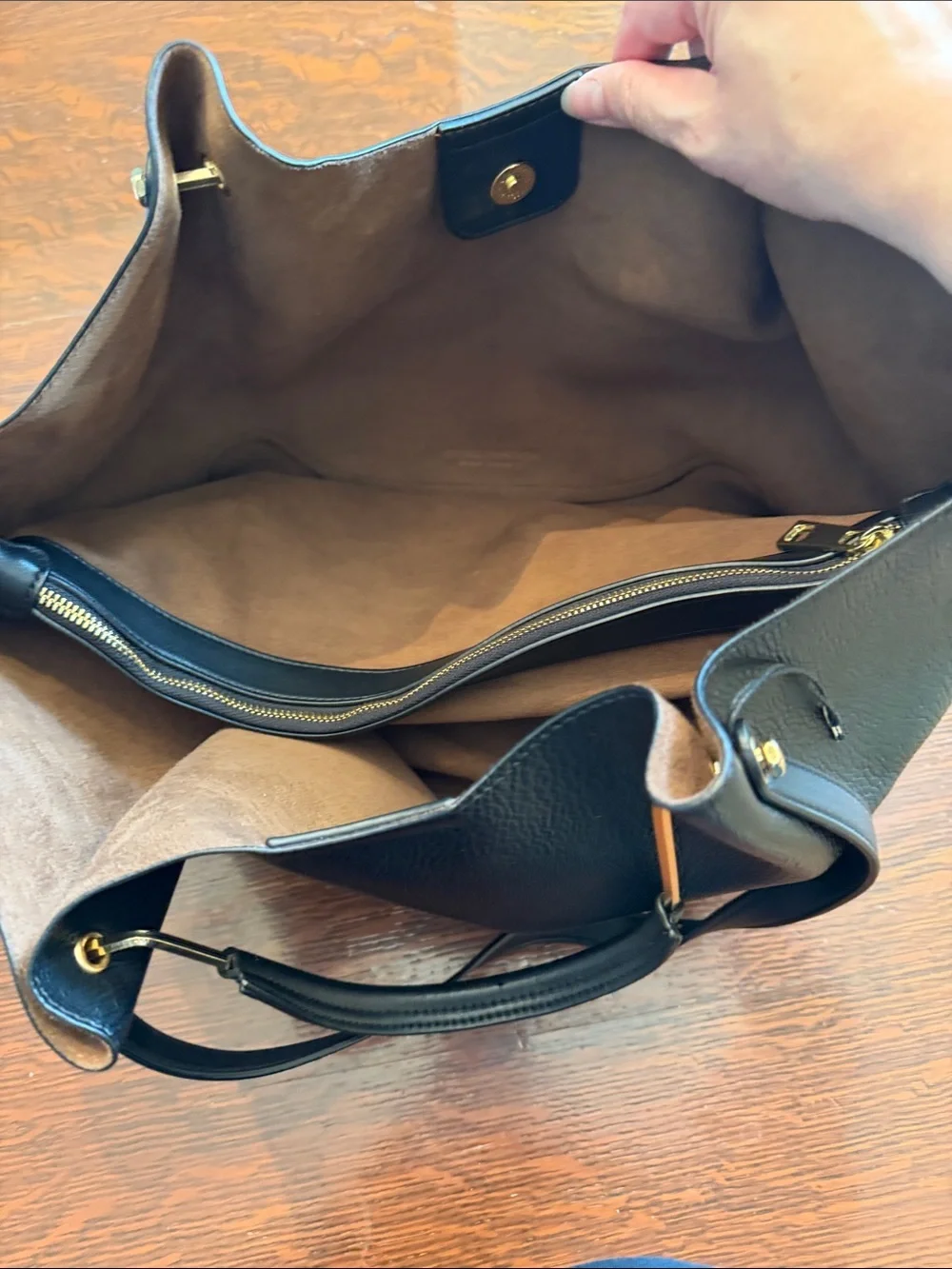 Sondra Roberts Squared Black Pebbled Vegan Leather Tote Purse Handbag